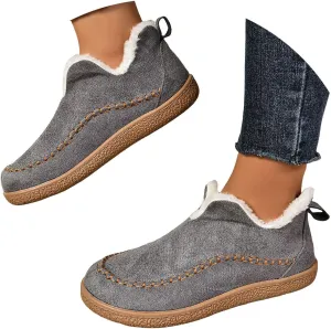 Snow Boots for Women Short Ankle Anti-Slip Boot Fur Fleece Lined Sneakers House Slippers Boot For Outdoor
