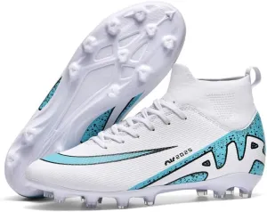 Soccer Cleats for Mens Womens, Indoor Football Cleat Shoe Unisex Youth Students Running Training Non-Slip Rugby AG FG TF Athletic for Outdoor Turf