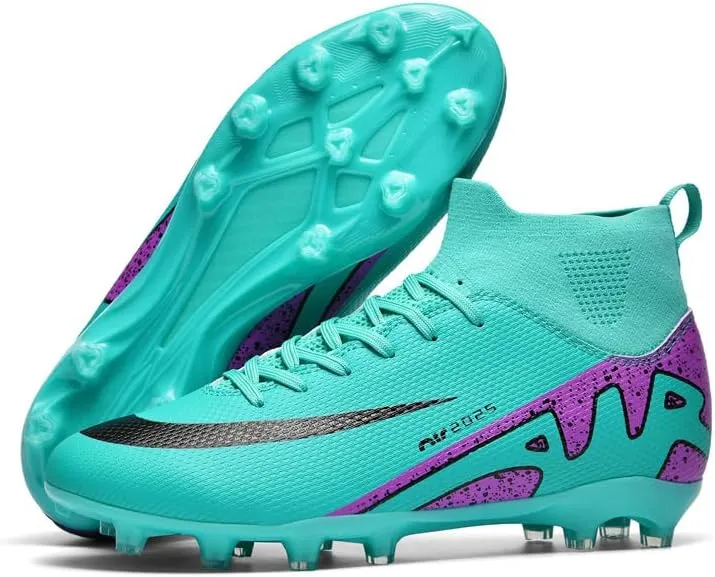 Soccer Cleats for Mens Womens, Indoor Football Cleat Shoe Unisex Youth Students Running Training Non-Slip Rugby AG FG TF Athletic for Outdoor Turf