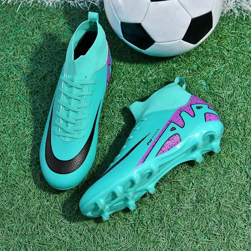 Soccer Cleats for Mens Womens, Indoor Football Cleat Shoe Unisex Youth Students Running Training Non-Slip Rugby AG FG TF Athletic for Outdoor Turf