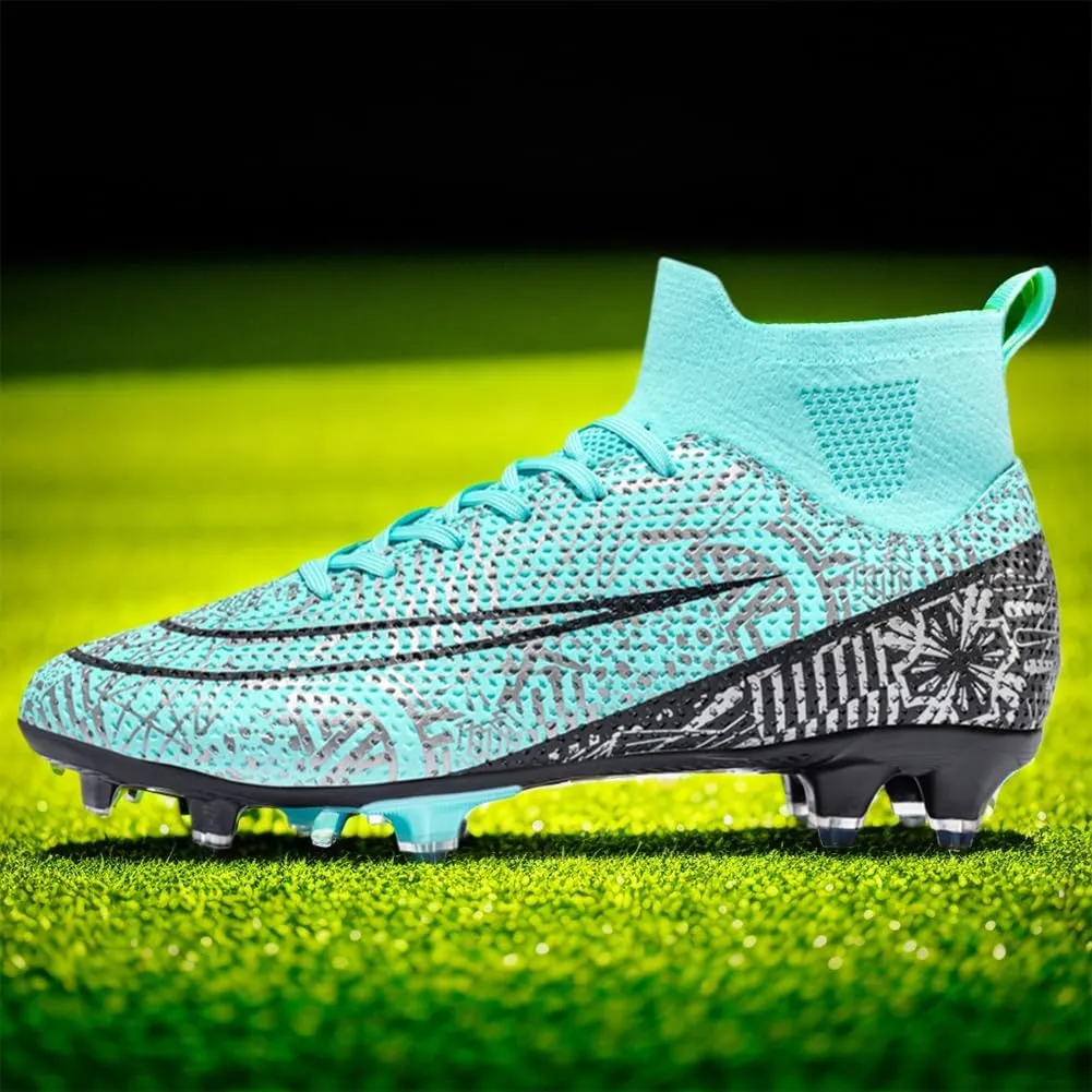 Soccer Cleats for Mens Womens, Indoor Football Cleat Shoe Unisex Youth Students Running Training Non-Slip Rugby AG FG TF Athletic for Outdoor Turf
