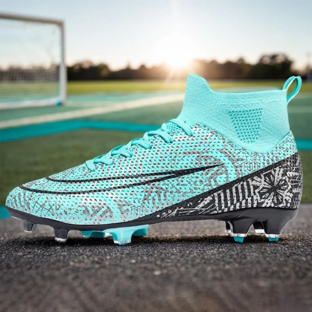 Soccer Cleats for Mens Womens, Indoor Football Cleat Shoe Unisex Youth Students Running Training Non-Slip Rugby AG FG TF Athletic for Outdoor Turf