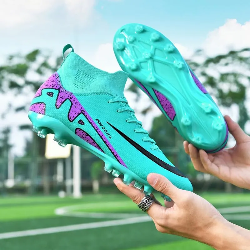 Soccer Cleats for Mens Womens, Indoor Football Cleat Shoe Unisex Youth Students Running Training Non-Slip Rugby AG FG TF Athletic for Outdoor Turf