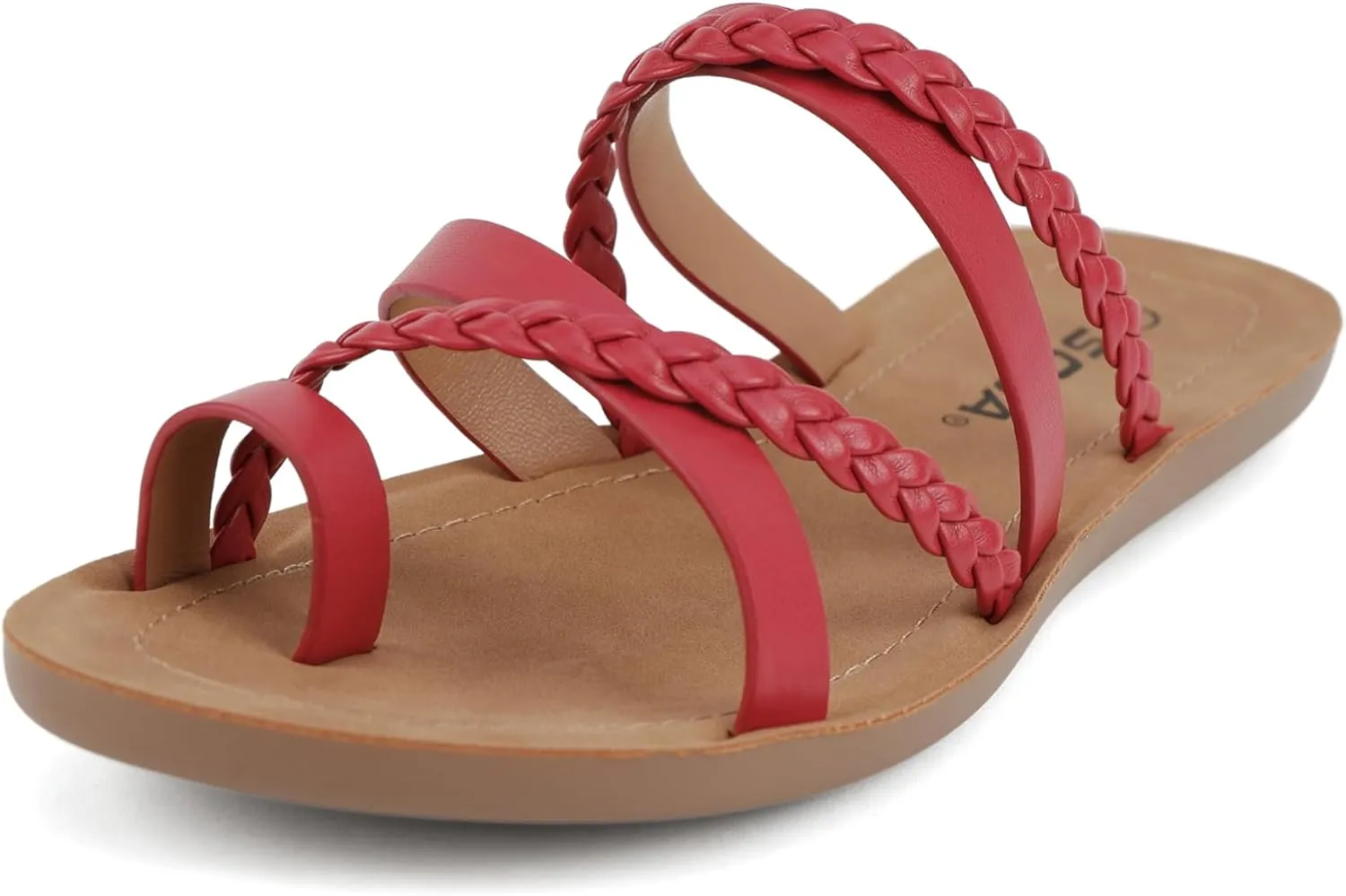 Soda ISABEL ~Women Fashion Comfortable Slip On Flat Cross bands Toe Ring Fashion Sandals