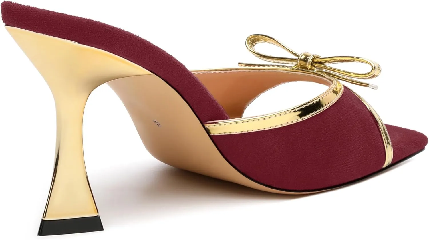 Square Toe Stilettos - Slip-On Heeled Sandals with Bow Accent, Dressy Work to Party Shoes for Women, Daily Occasion High Heels