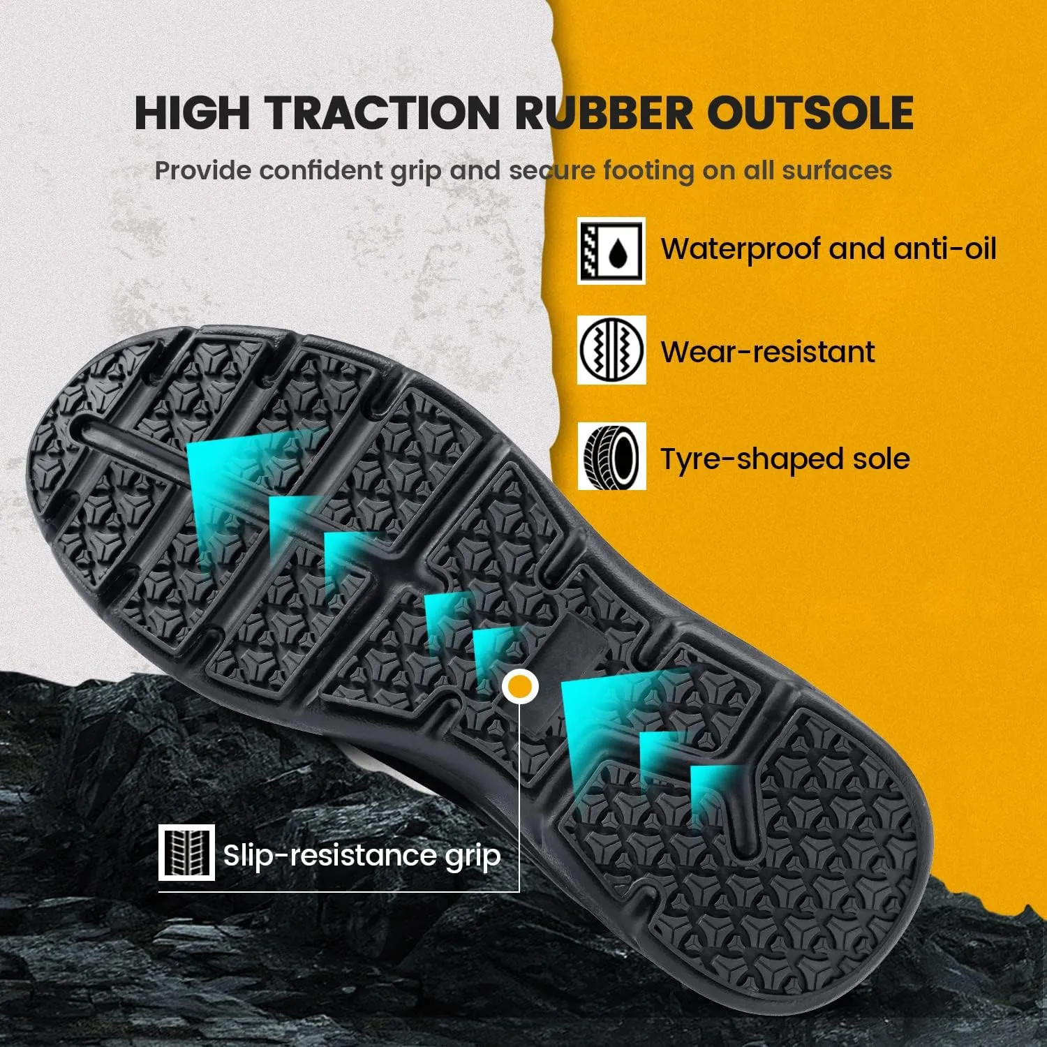 Steel Toe Shoes for Men - Indestructible Work Safety Sneakers - Breathable Lightweight Puncture Resistant Warehouse Shoes for Construction Factory