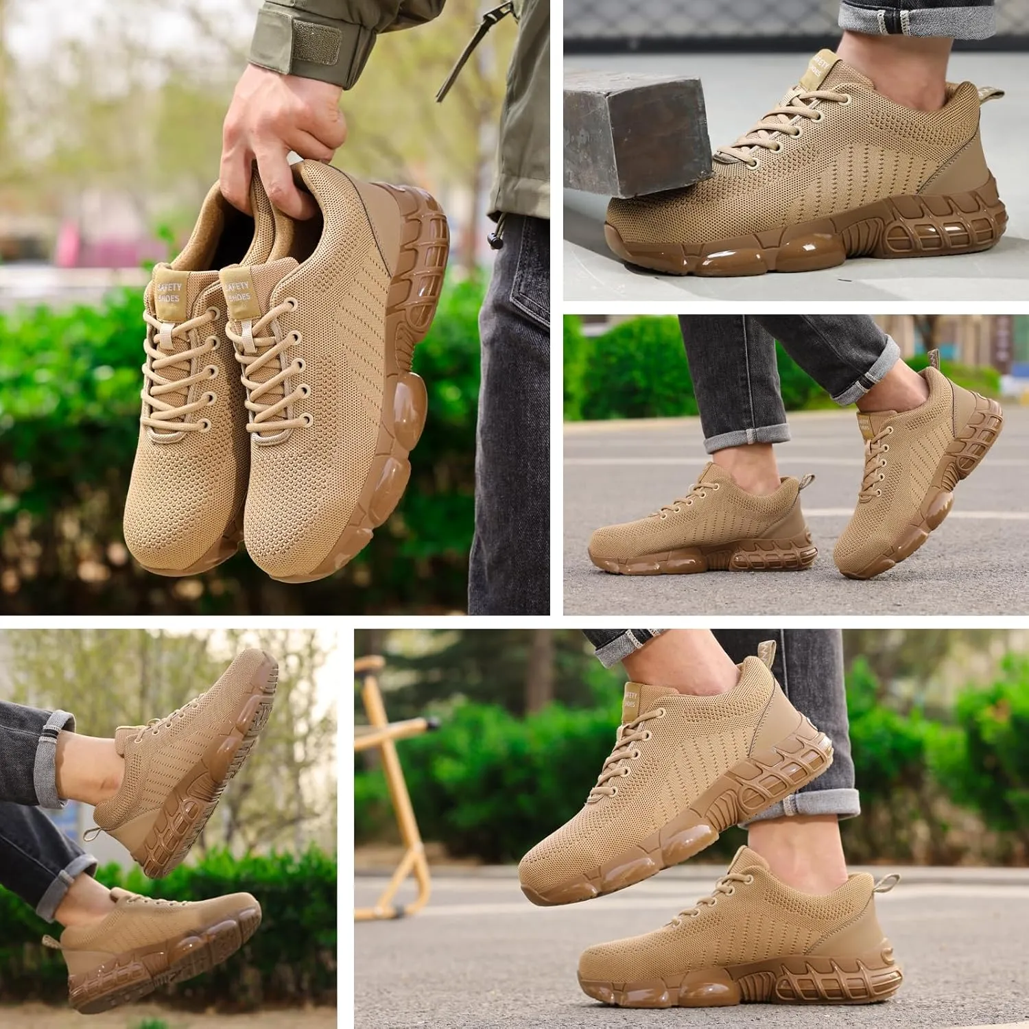 Steel Toe Shoes for Men Women Lightweight Work Shoes Indestructible Safety Sneakers Comfortable Steel Toe Sneakers Mens Work Tennis Shoe for Industrial Construction