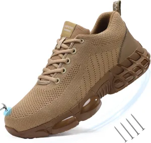 Steel Toe Shoes for Men Women Lightweight Work Shoes Indestructible Safety Sneakers Comfortable Steel Toe Sneakers Mens Work Tennis Shoe for Industrial Construction