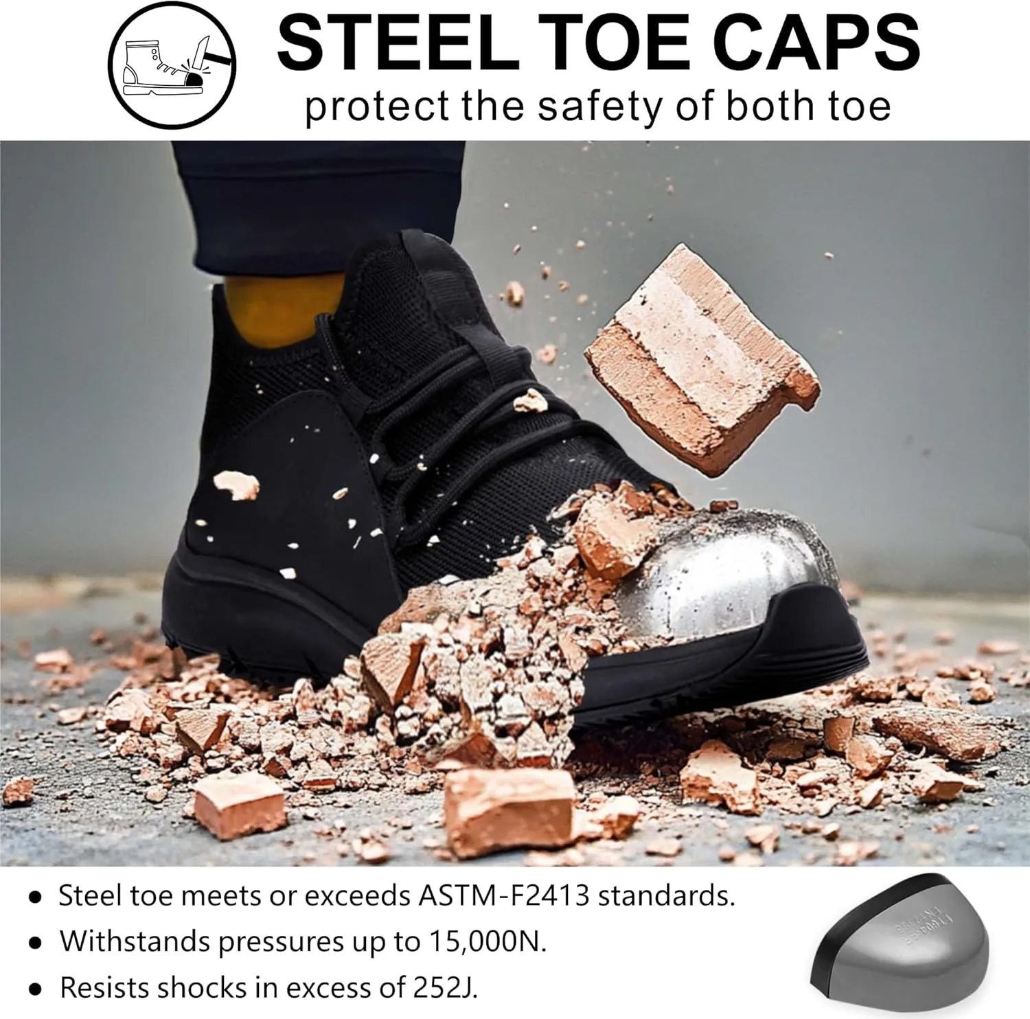 Steel Toe Shoes for Men Women丨Non Slip Waterproof Work Safety Sneakers