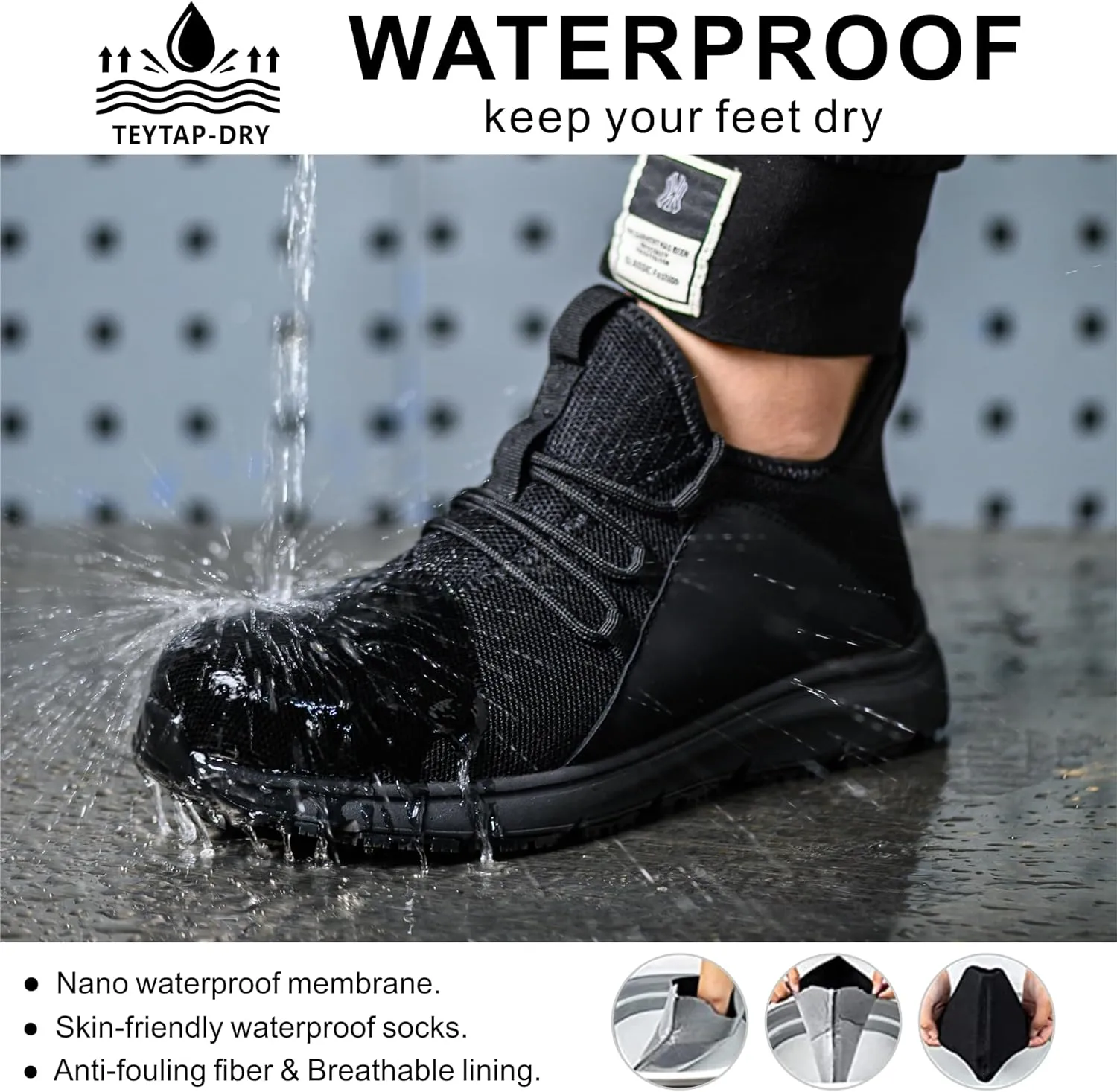 Steel Toe Shoes for Men Women丨Non Slip Waterproof Work Safety Sneakers