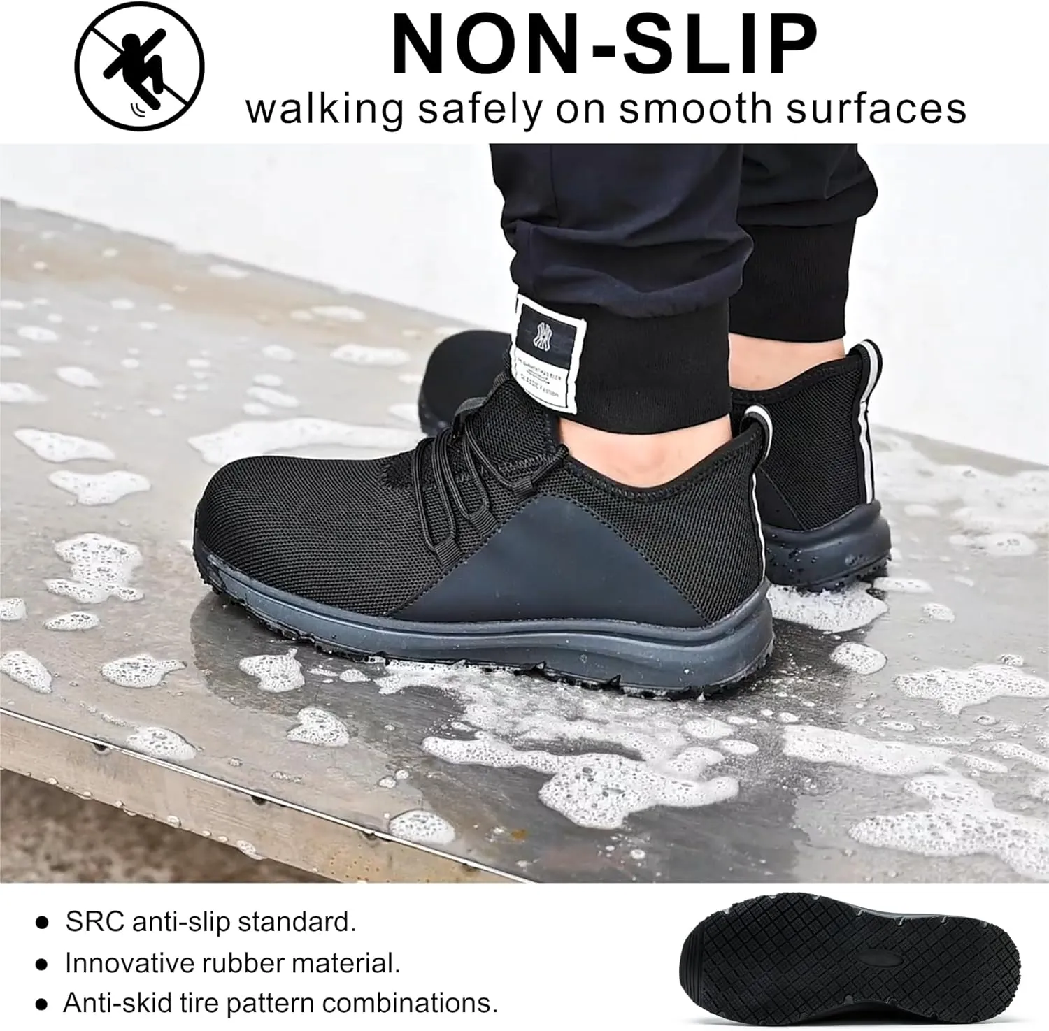 Steel Toe Shoes for Men Women丨Non Slip Waterproof Work Safety Sneakers