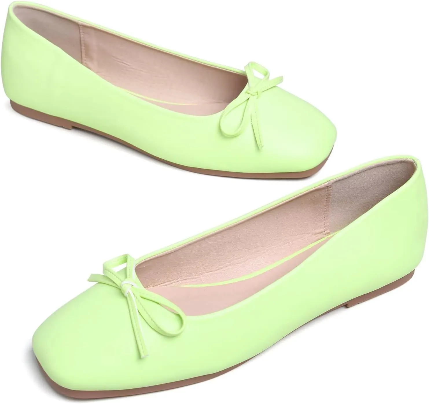 Stunner Women's Ballet Flats Fashion Classic Comfort Square Toe Slip-On Flats Wide Width Flat Shoes