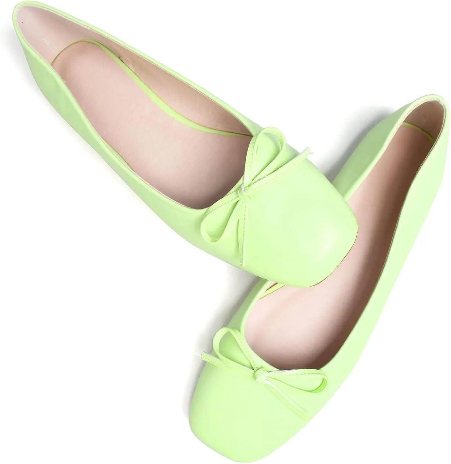 Stunner Women's Ballet Flats Fashion Classic Comfort Square Toe Slip-On Flats Wide Width Flat Shoes