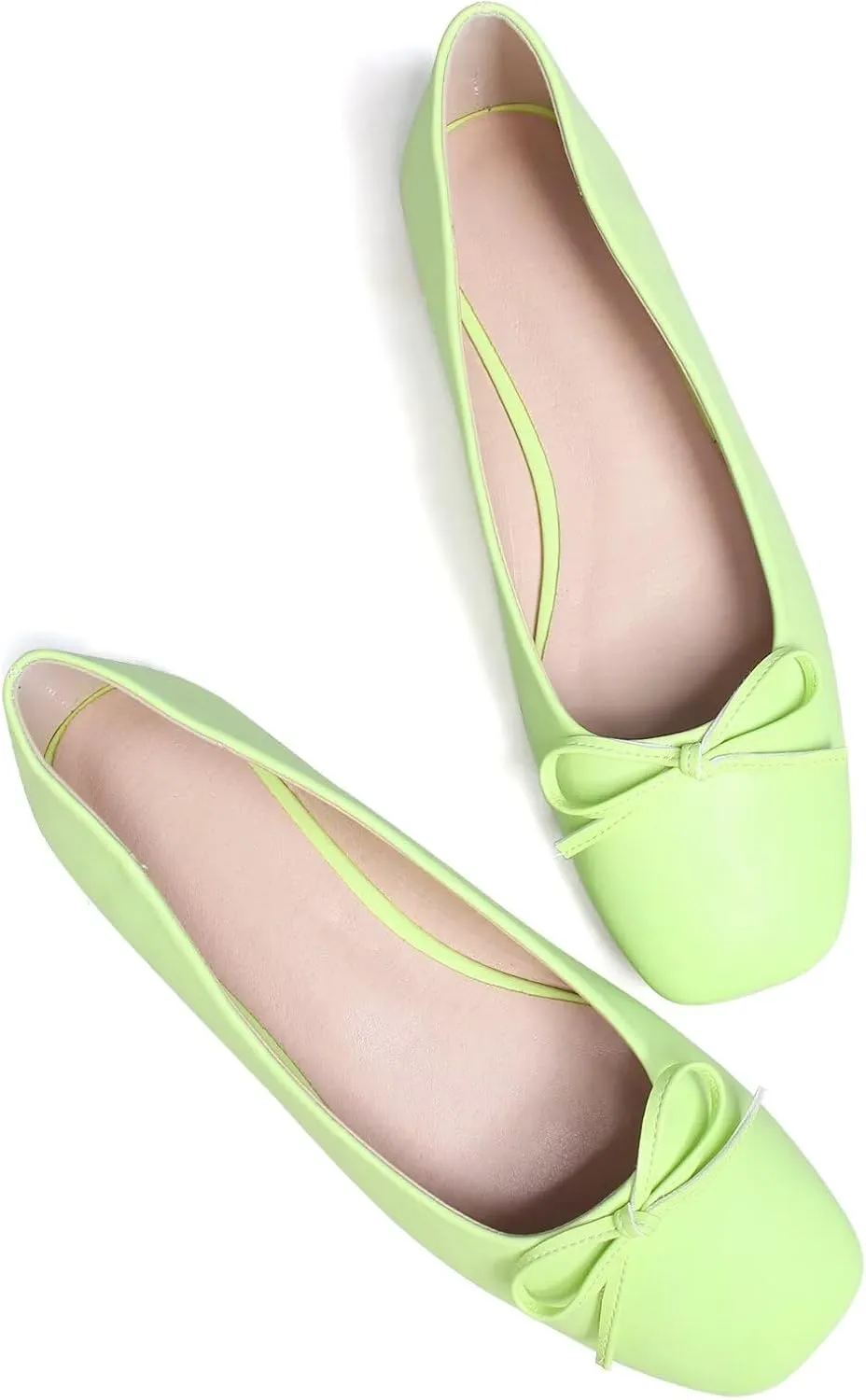 Stunner Women's Ballet Flats Fashion Classic Comfort Square Toe Slip-On Flats Wide Width Flat Shoes