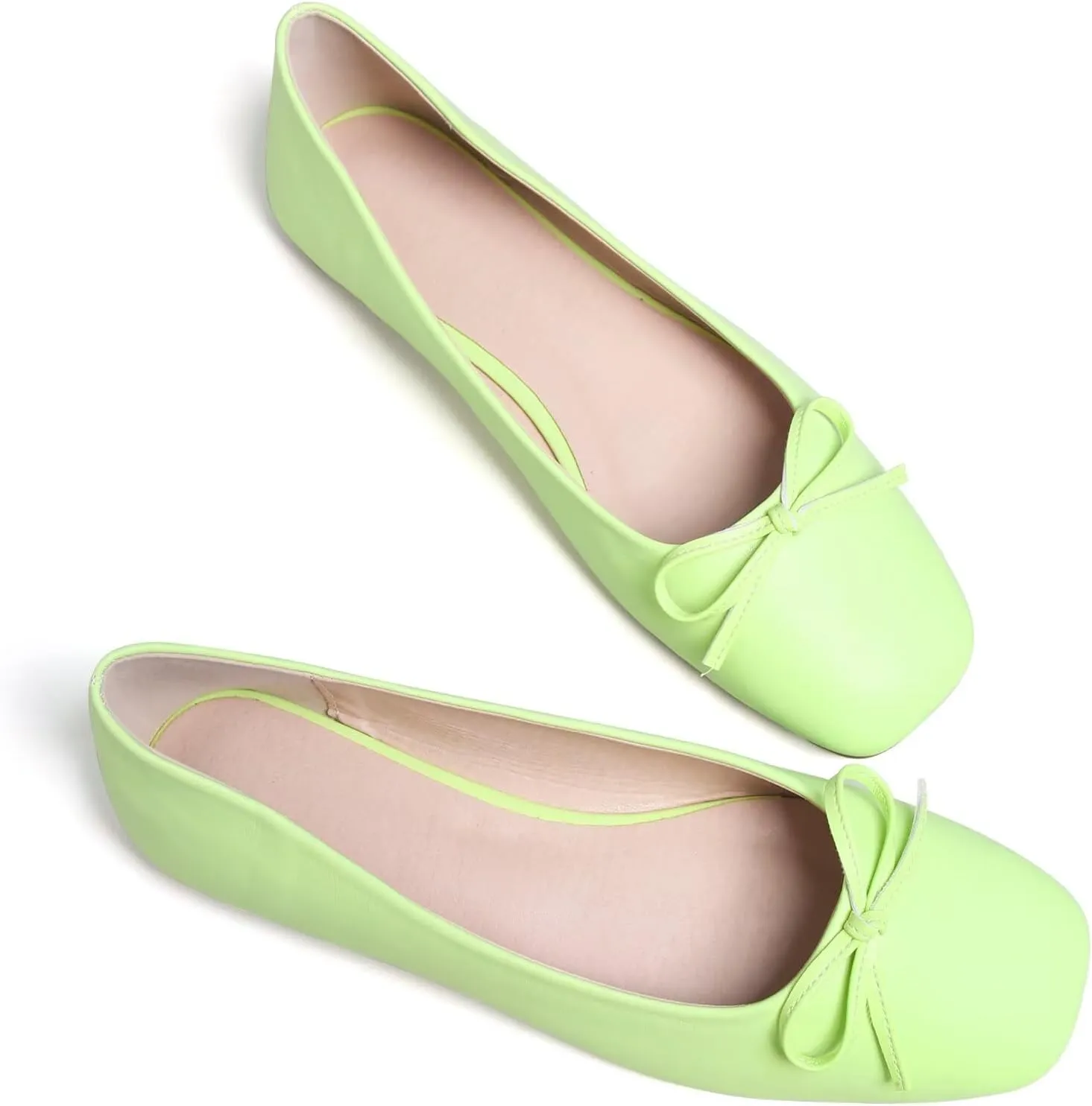 Stunner Women's Ballet Flats Fashion Classic Comfort Square Toe Slip-On Flats Wide Width Flat Shoes
