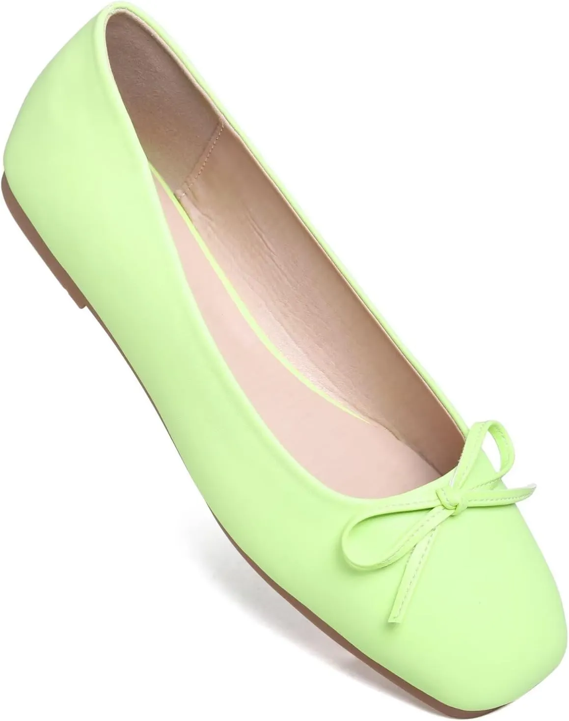 Stunner Women's Ballet Flats Fashion Classic Comfort Square Toe Slip-On Flats Wide Width Flat Shoes