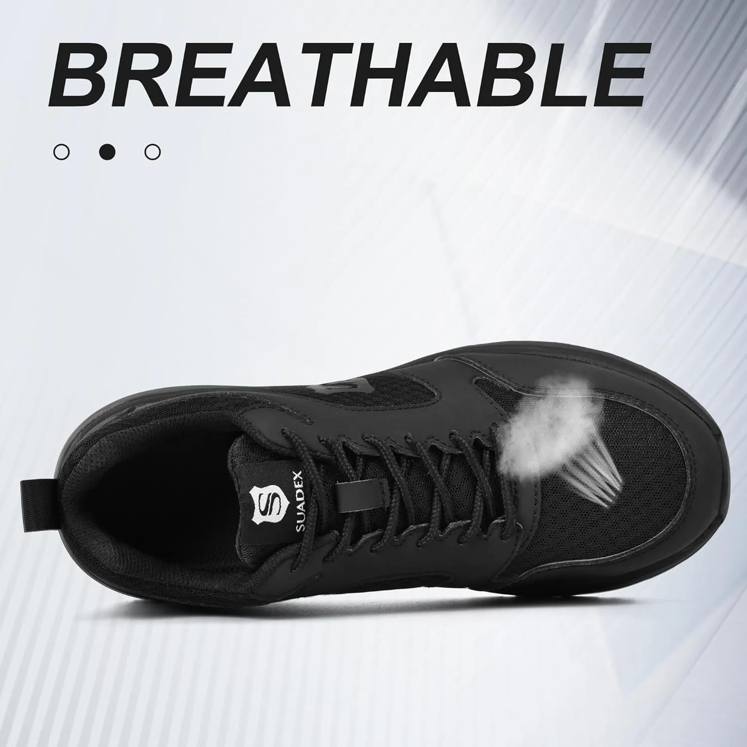 SUADEX Steel Toe Shoes for Men Women Safety Toe Work Shoes Breathable Steel Toe Sneakers Puncture Resistant