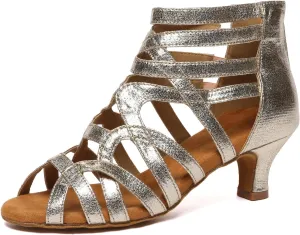 SWDZM Dancing Boots Women Latin Ballroom Ankle Dance Shoes Open Toe Performance Dance Heels