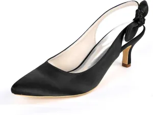 TarfiC Kitten Heels for Women,High Heels for Women,Slip On Sandals for Women,Closed Toe Womens Heeled Sandals, Wedding Shoes for Bride,Summer Dressy Heels