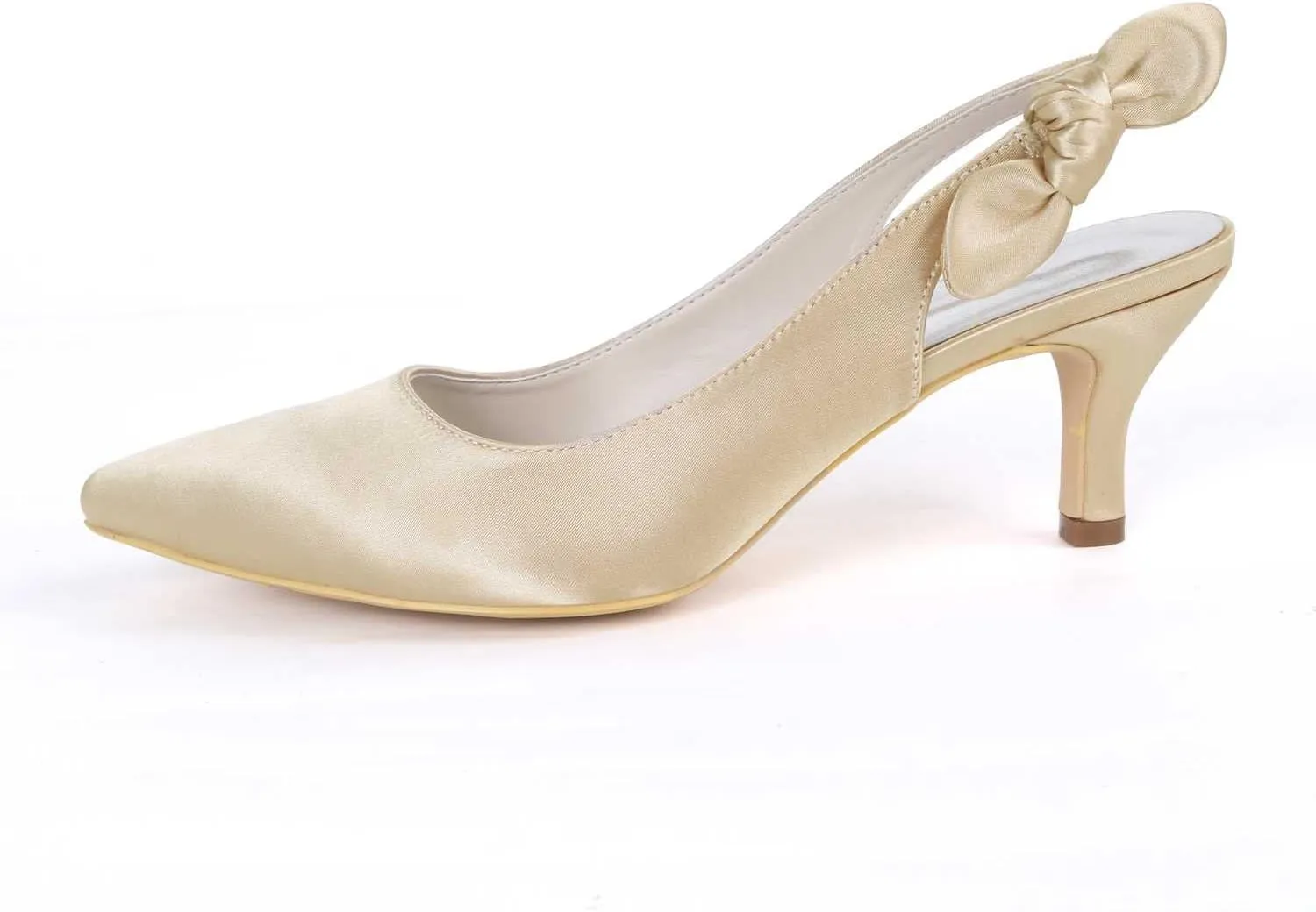 TarfiC Kitten Heels for Women,High Heels for Women,Slip On Sandals for Women,Closed Toe Womens Heeled Sandals, Wedding Shoes for Bride,Summer Dressy Heels