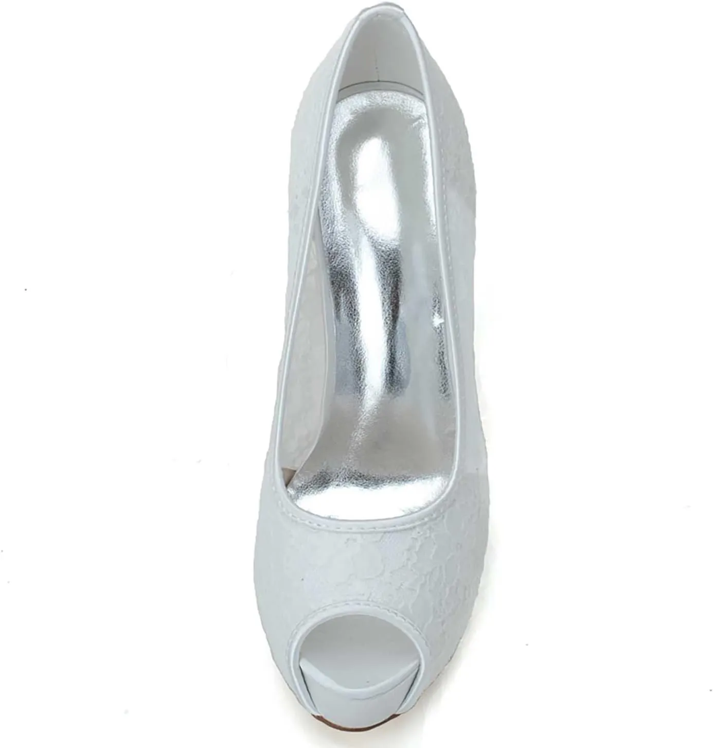 TarfiC Lace Wedding Shoes Open Toe Bridal Shoes Women Mary Jane High Heels Pumps Wedding Dress Shoes