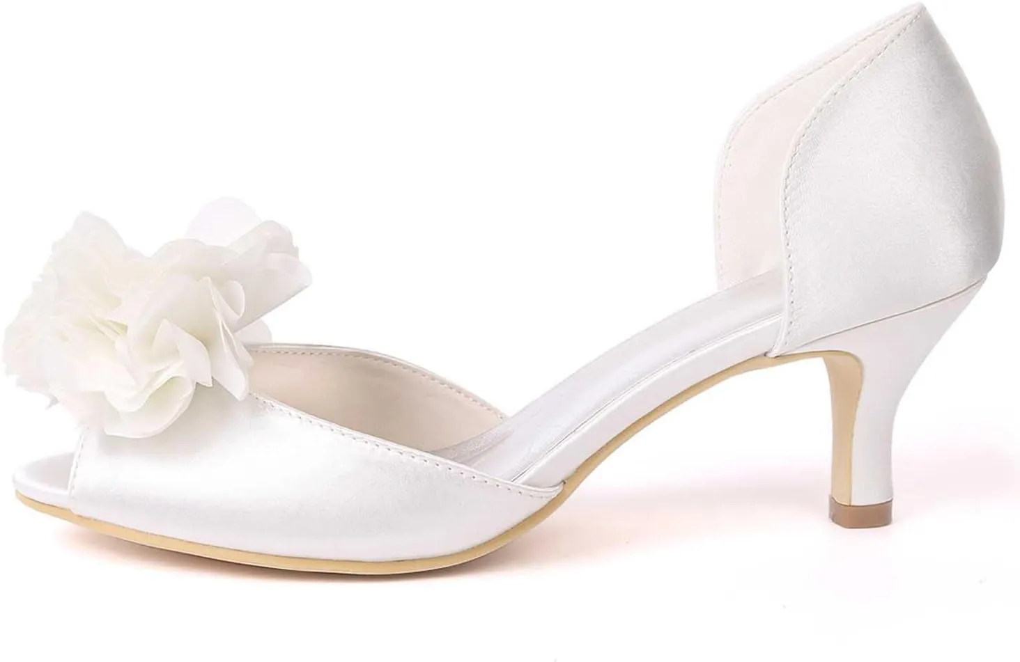 TarfiC Women's Open Toe Kitten Heel Dress Shoes Low Heels Measuring 3.54 Inches, Perfect for Wedding, Prom, & Bridal Occasions