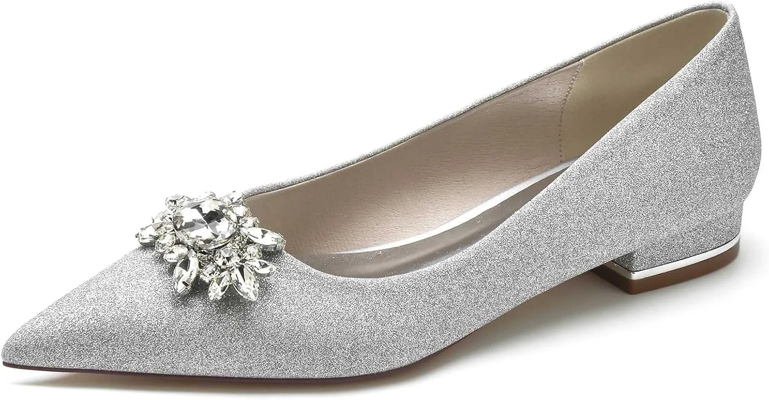 TarfiC Women's Pointed-Toe Knit Ballet Flats - Washable, Soft, & Slip-On Dress Shoes for Business Casual, Office Wear, Work, & Wedding Occasions