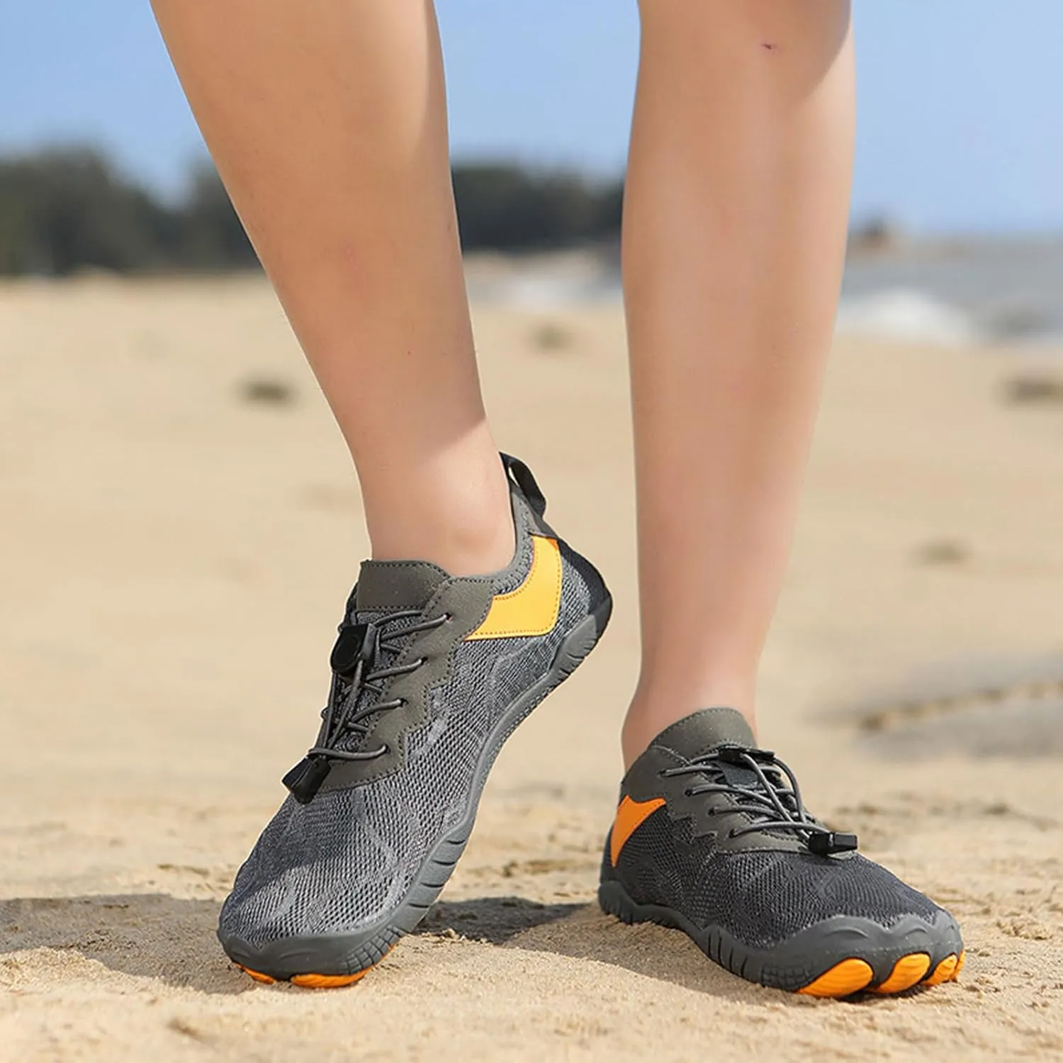 Thatrich Womens Hike Barefoot Shoes Breathable Athletic Running Men Wide Toe Box Non Slip Water Proof Work Shoe Vacation Beach Grounded Footwear Slip-On Lightweight Comfy Hiking Sneakers for Unisex