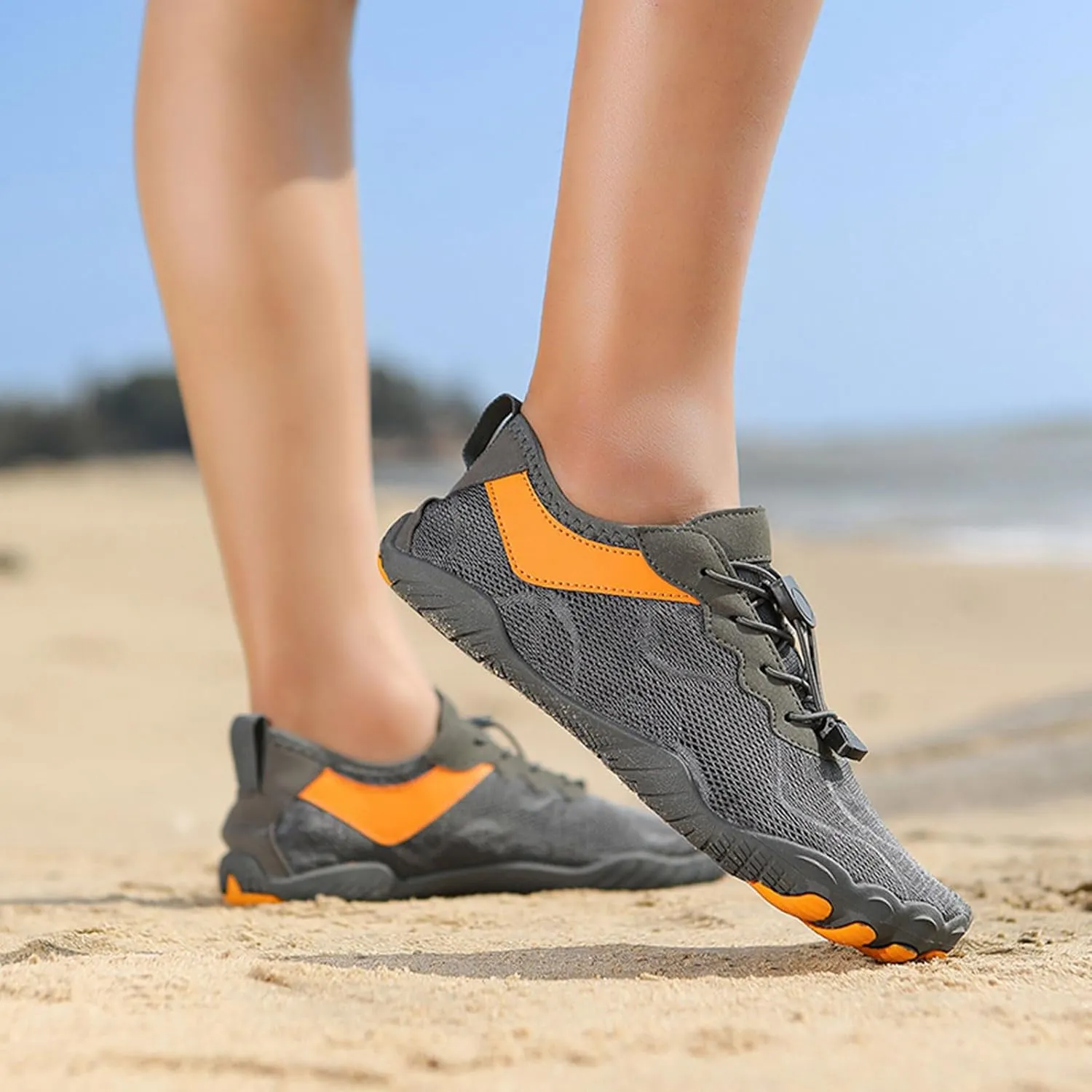 Thatrich Womens Hike Barefoot Shoes Breathable Athletic Running Men Wide Toe Box Non Slip Water Proof Work Shoe Vacation Beach Grounded Footwear Slip-On Lightweight Comfy Hiking Sneakers for Unisex