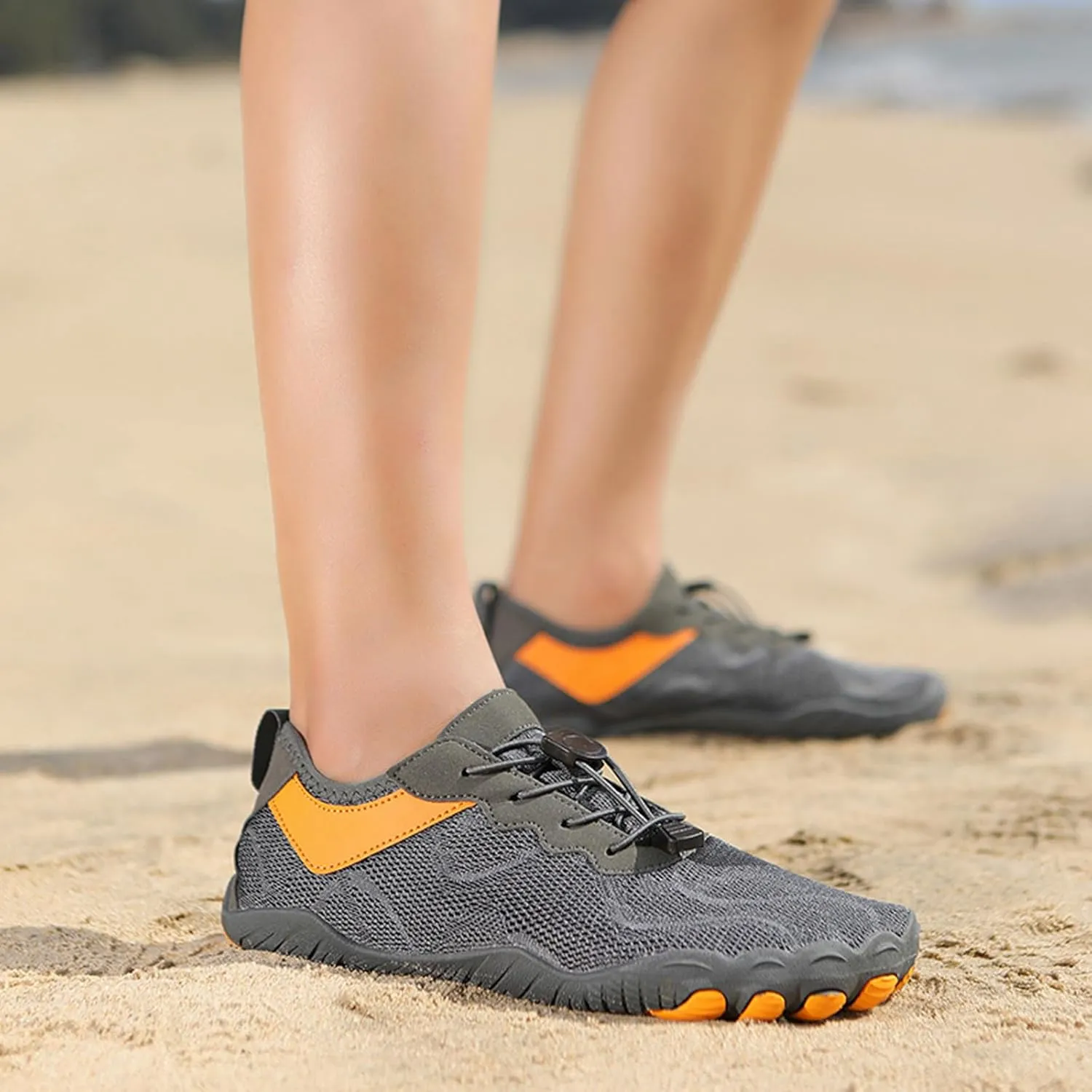 Thatrich Womens Hike Barefoot Shoes Breathable Athletic Running Men Wide Toe Box Non Slip Water Proof Work Shoe Vacation Beach Grounded Footwear Slip-On Lightweight Comfy Hiking Sneakers for Unisex