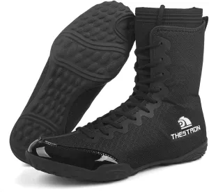 THESTRON Men's Professional Boxing Wrestling Shoes Breathable Fighting Training Boots Male Combat Shoes Man High Top Fitness Sports Sneakers