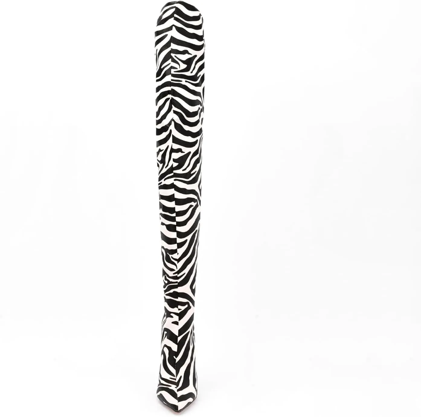 Thigh high boots for women striped Back zipper Burgundy Zebra Print Over the knee Sexy gold white pointed toe Cow Print leopard Magenta stiletto heel