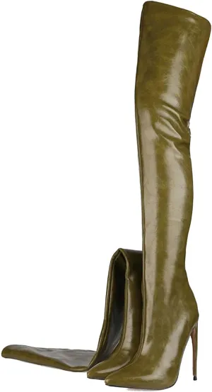 Thigh high boots for women striped Back zipper Burgundy Zebra Print Over the knee Sexy gold white pointed toe Cow Print leopard Magenta stiletto heel