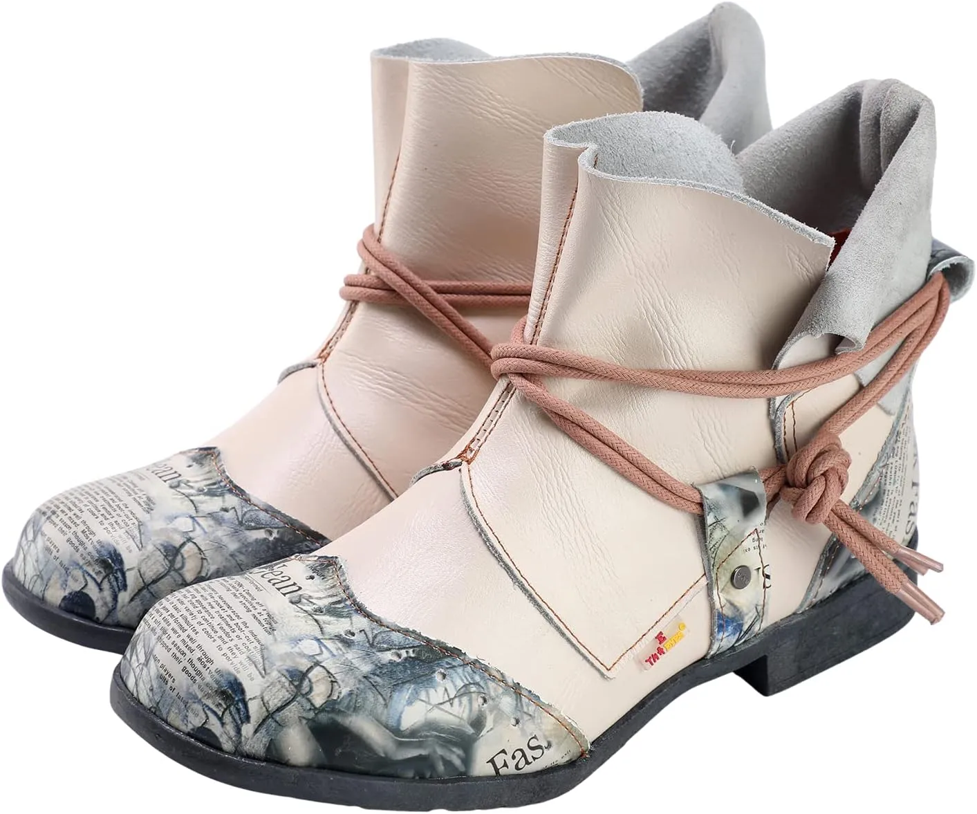 TMA EYES Women's Comfy Boots Round Toe Lace-up Non-slip Boots