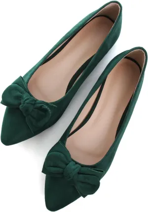 TN TANGNEST Women Fashion Bowknot Flats Comfort Pointed Toe Dress Shoes
