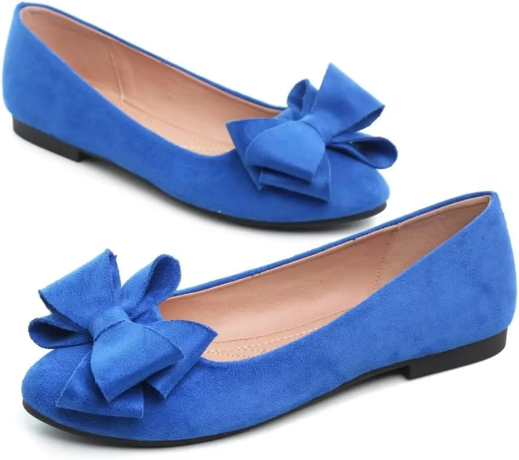 TN TANGNEST Women Fashion Bowknot Flats Comfort Pointed Toe Dress Shoes