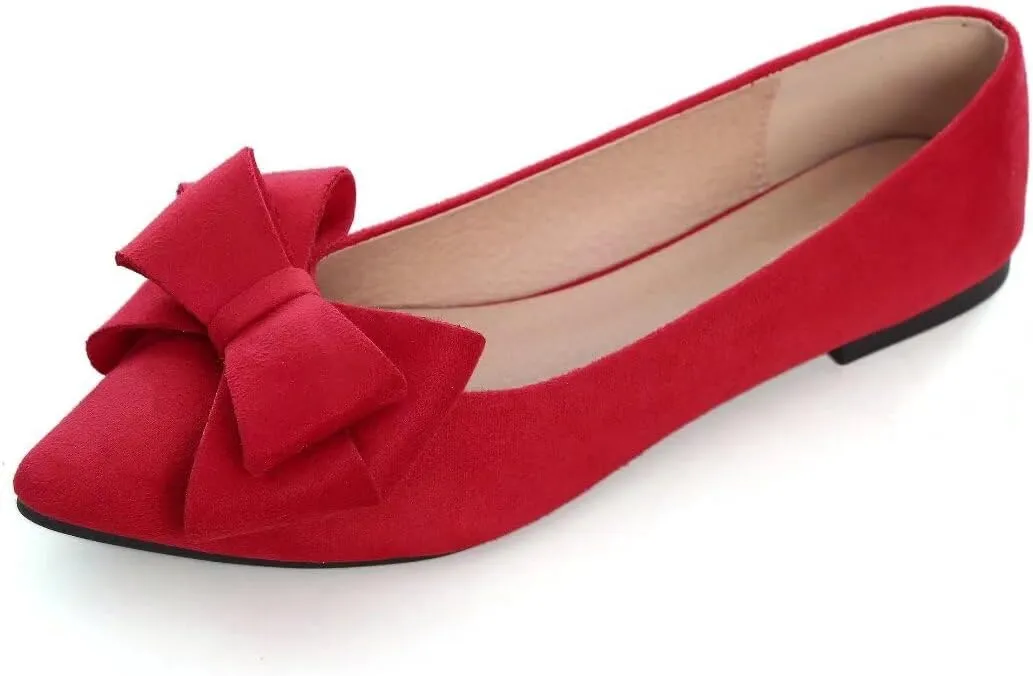 TN TANGNEST Women Fashion Bowknot Flats Comfort Pointed Toe Dress Shoes