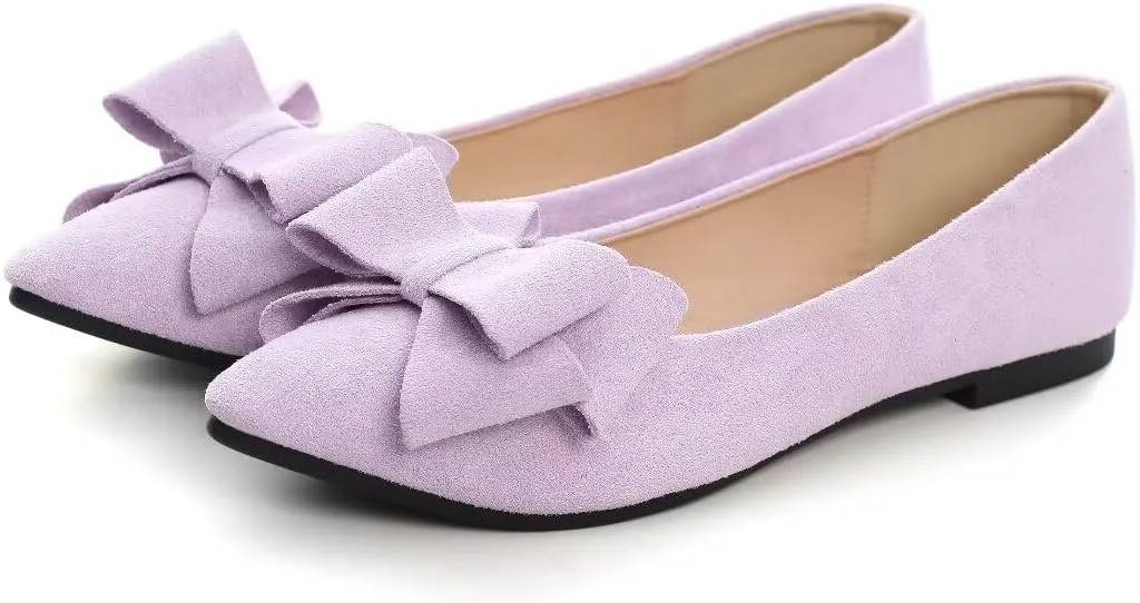 TN TANGNEST Women Fashion Bowknot Flats Comfort Pointed Toe Dress Shoes