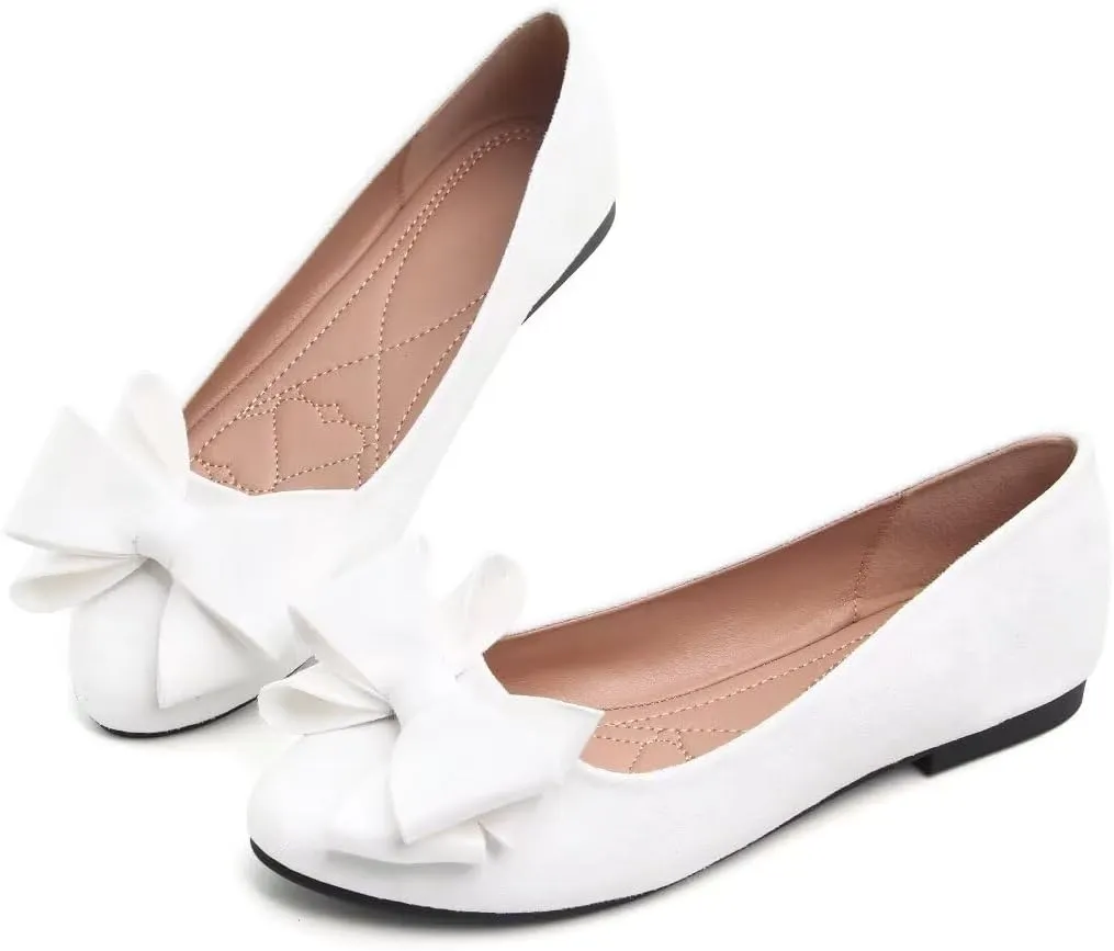 TN TANGNEST Women Fashion Bowknot Flats Comfort Pointed Toe Dress Shoes