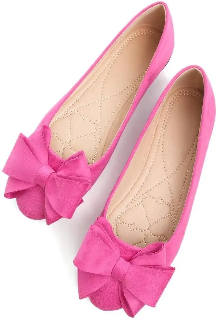 TN TANGNEST Women Fashion Bowknot Flats Comfort Pointed Toe Dress Shoes