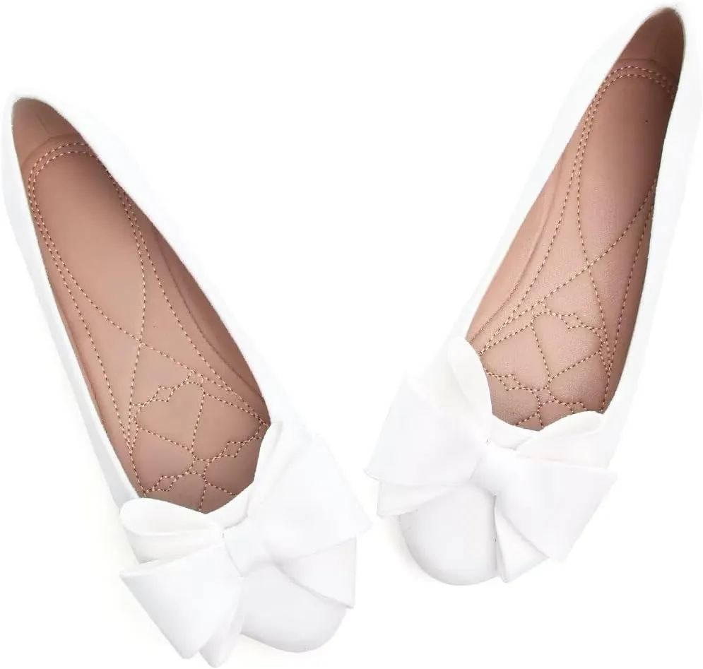 TN TANGNEST Women Fashion Bowknot Flats Comfort Pointed Toe Dress Shoes