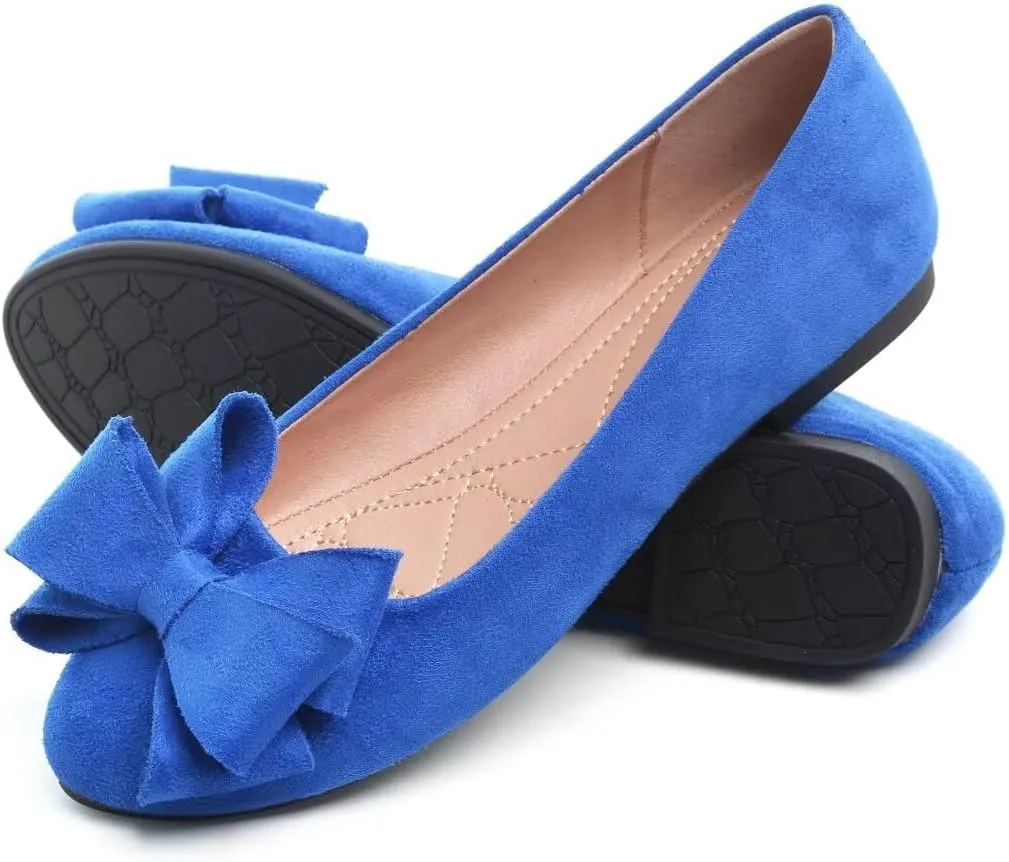 TN TANGNEST Women Fashion Bowknot Flats Comfort Pointed Toe Dress Shoes