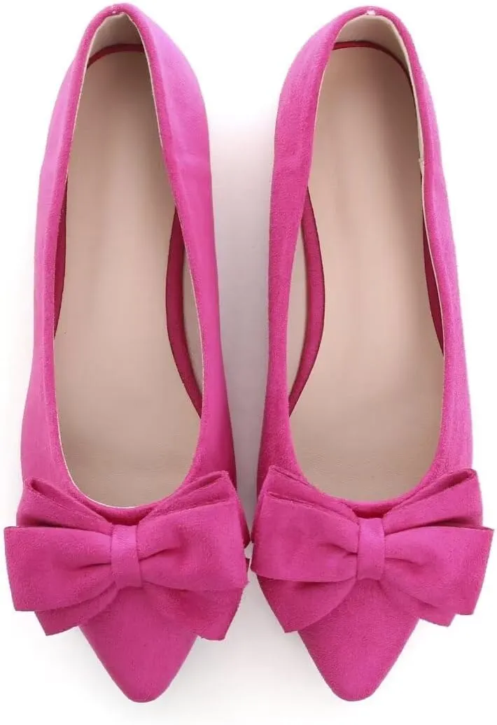 TN TANGNEST Women Fashion Bowknot Flats Comfort Pointed Toe Dress Shoes
