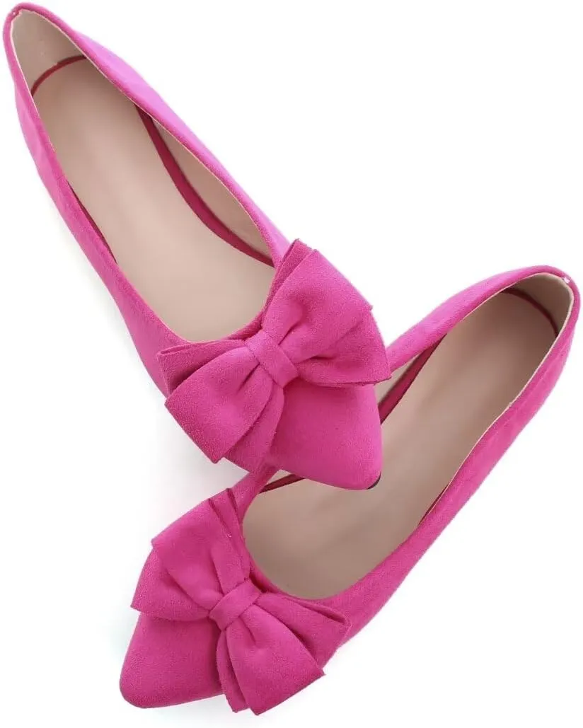 TN TANGNEST Women Fashion Bowknot Flats Comfort Pointed Toe Dress Shoes