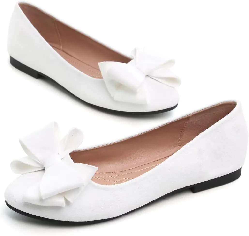 TN TANGNEST Women Fashion Bowknot Flats Comfort Pointed Toe Dress Shoes