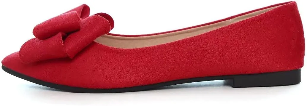 TN TANGNEST Women Fashion Bowknot Flats Comfort Pointed Toe Dress Shoes