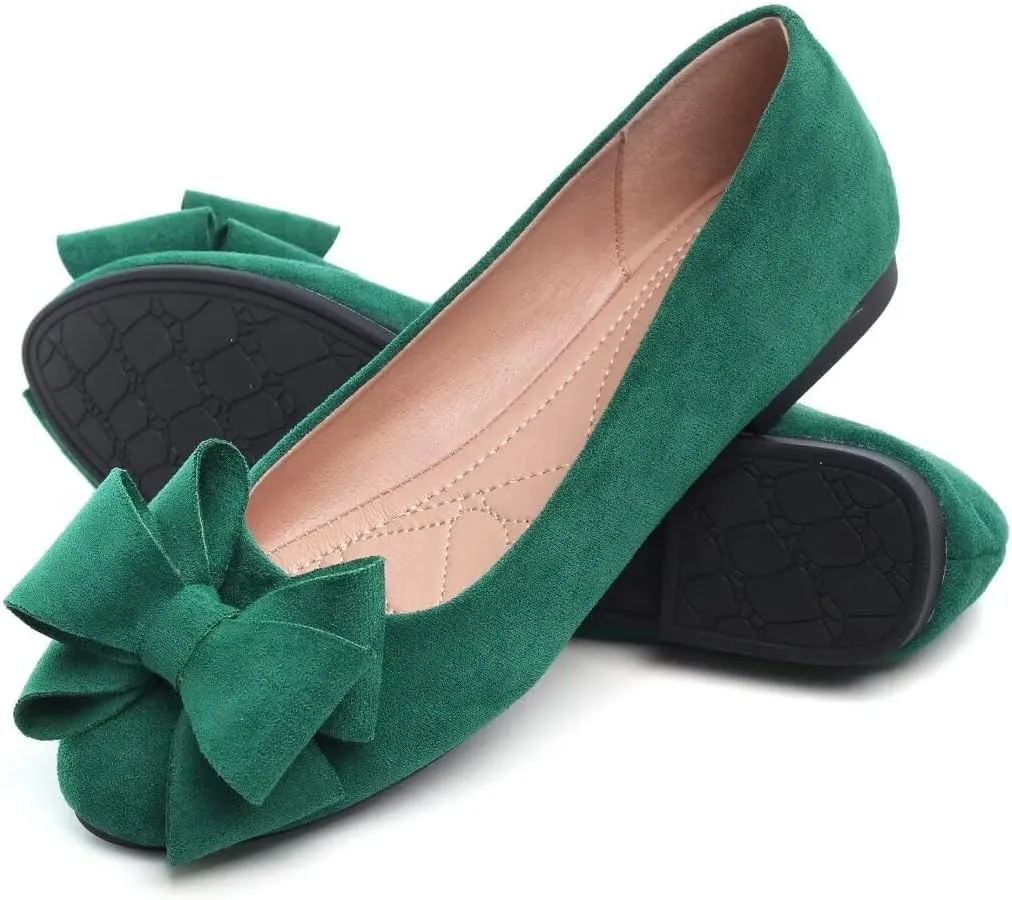 TN TANGNEST Women Fashion Bowknot Flats Comfort Pointed Toe Dress Shoes