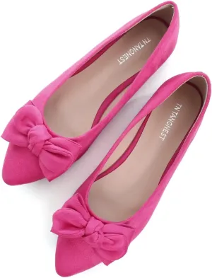 TN TANGNEST Women Fashion Bowknot Flats Comfort Pointed Toe Dress Shoes