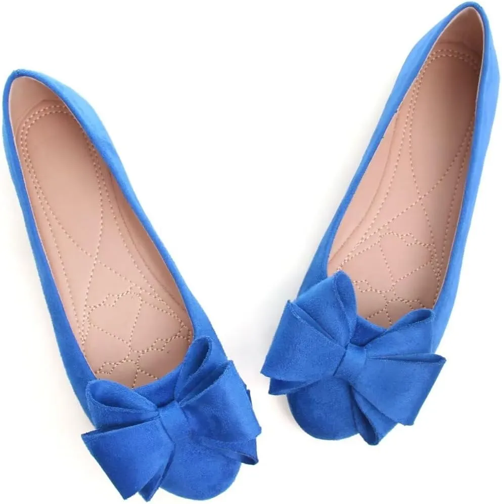 TN TANGNEST Women Fashion Bowknot Flats Comfort Pointed Toe Dress Shoes