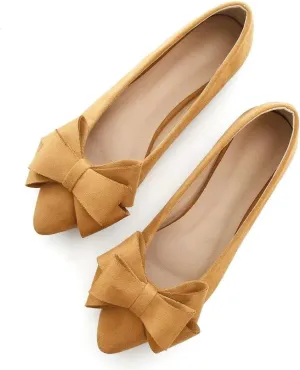 TN TANGNEST Women Fashion Bowknot Flats Comfort Pointed Toe Dress Shoes